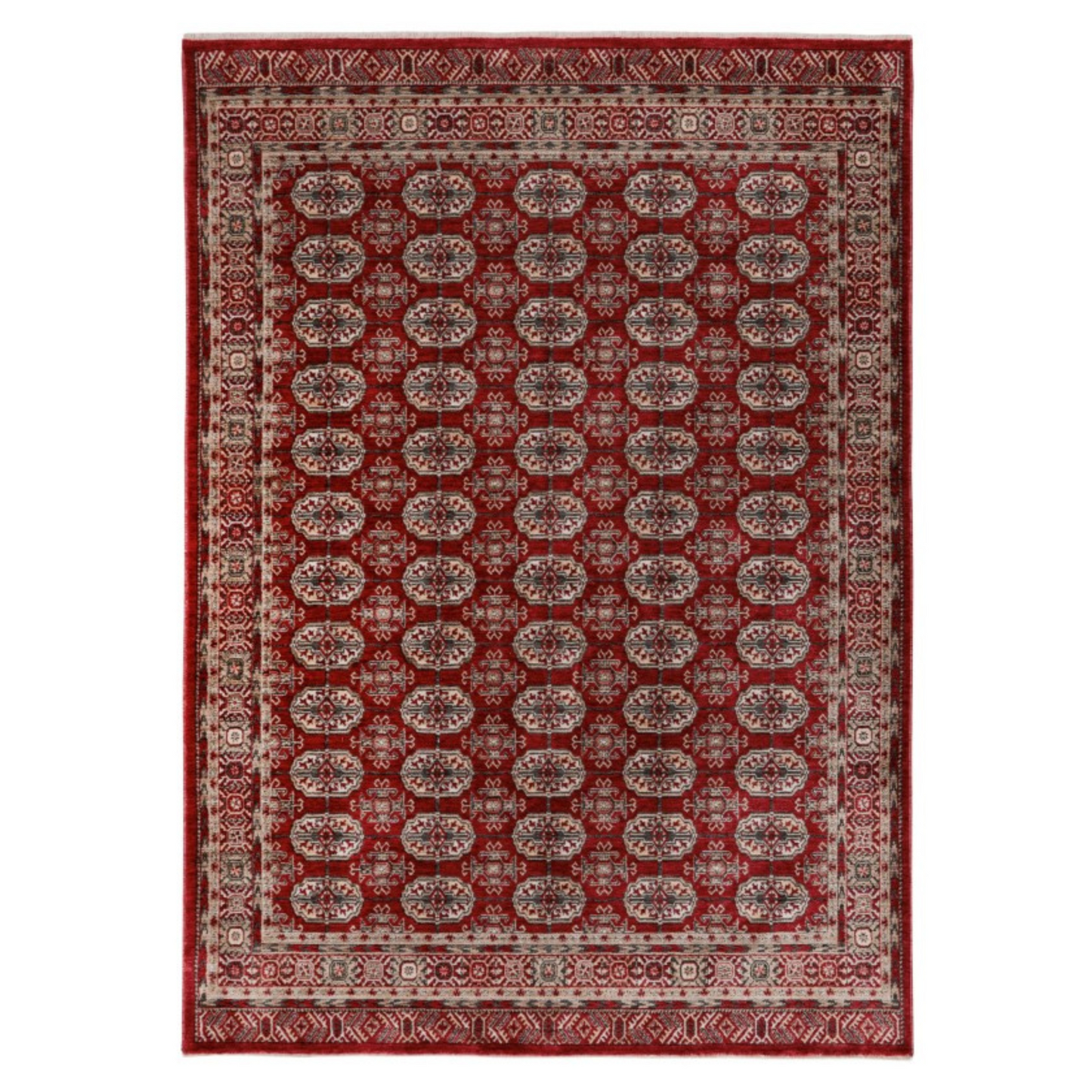 Dak 701 Red Teppich mit klassischem Design in Rot, hochwertige Verarbeitung mit traditionellen Mustern, ideal für ein stilvolles Zuhause.
