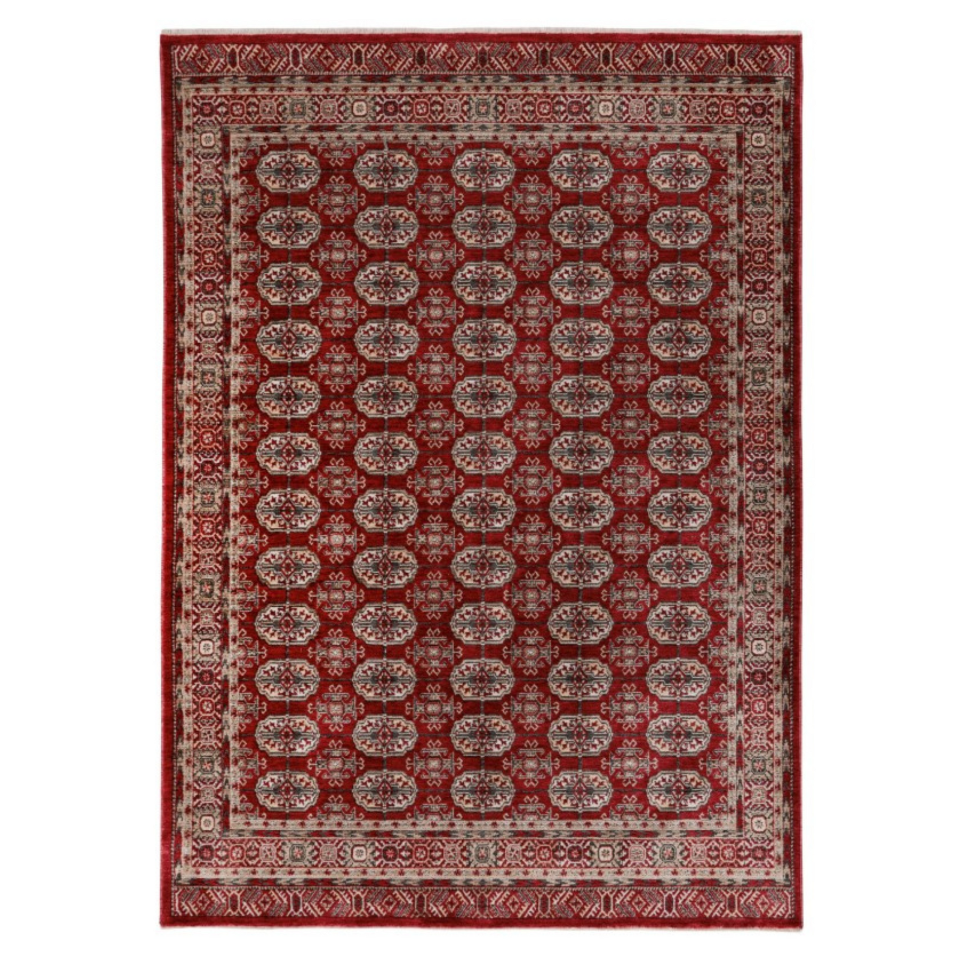 Dak 701 Red Teppich mit klassischem Design in Rot, hochwertige Verarbeitung mit traditionellen Mustern, ideal für ein stilvolles Zuhause.