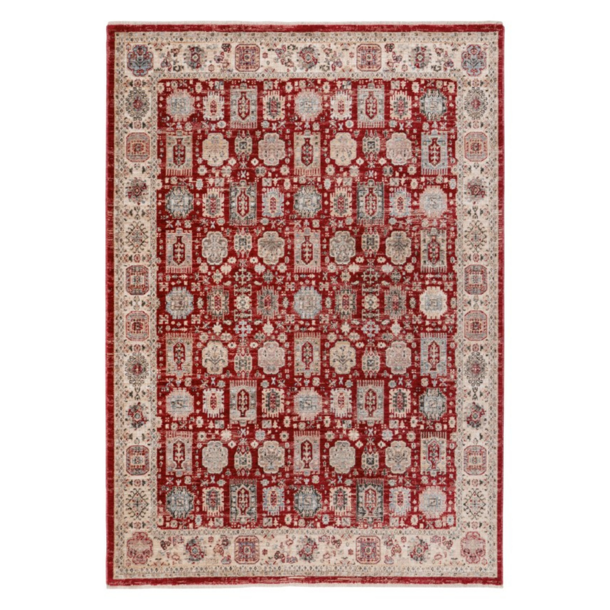 Dak 701 Red Teppich mit klassischem Design in Rot, hochwertige Verarbeitung mit traditionellen Mustern, ideal für ein stilvolles Zuhause.